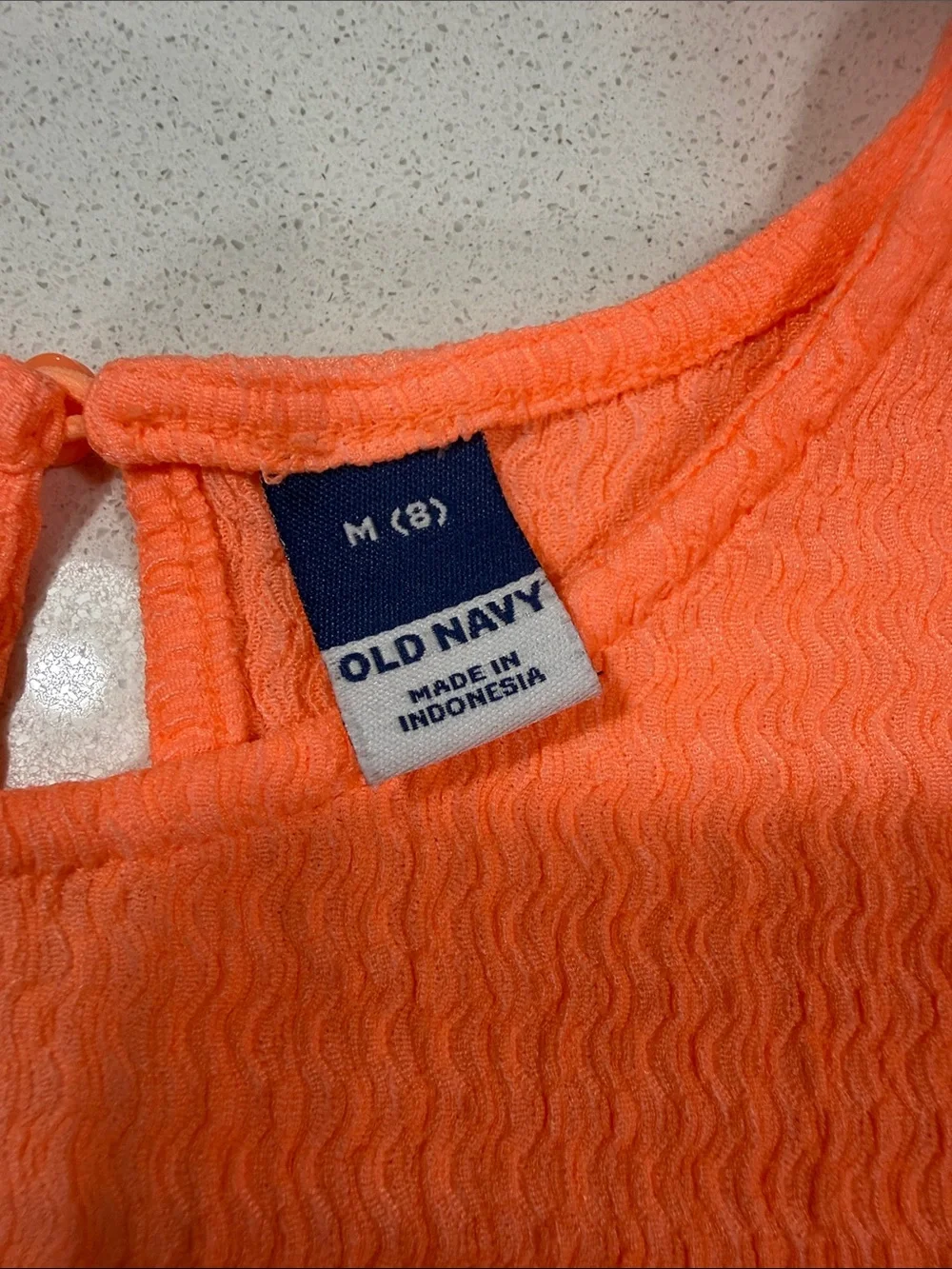 Old Navy Girls Coral Orange Flutter-Sleeve Casual Dress